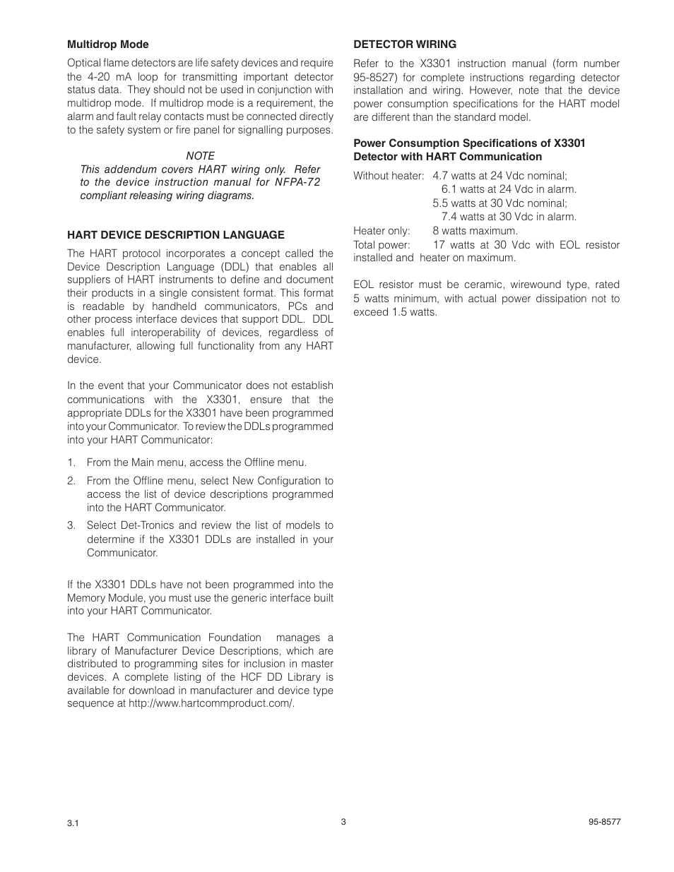 Det-Tronics X3301 Multispectrum IR Flame Detector with HART User Manual | Page 5 / 21