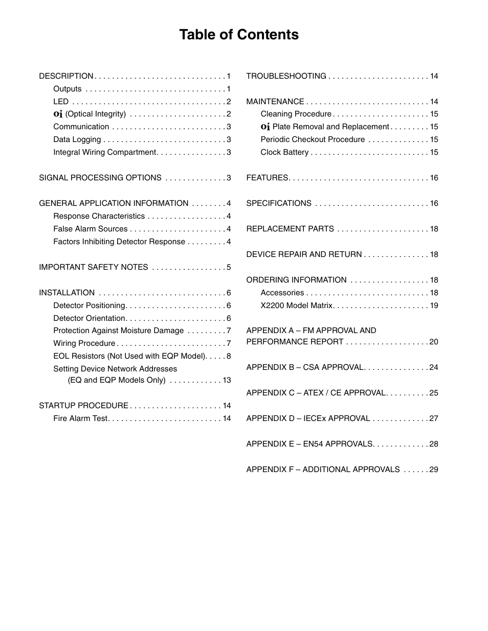 Det-Tronics X2200 UV Flame Detector User Manual | Page 2 / 32