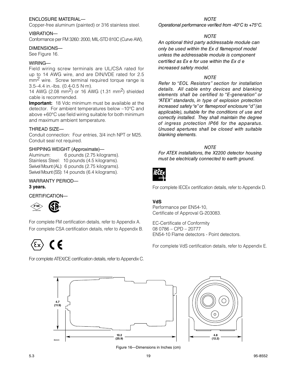 Det-Tronics X2200 UV Flame Detector with Pulse Output User Manual | Page 21 / 33