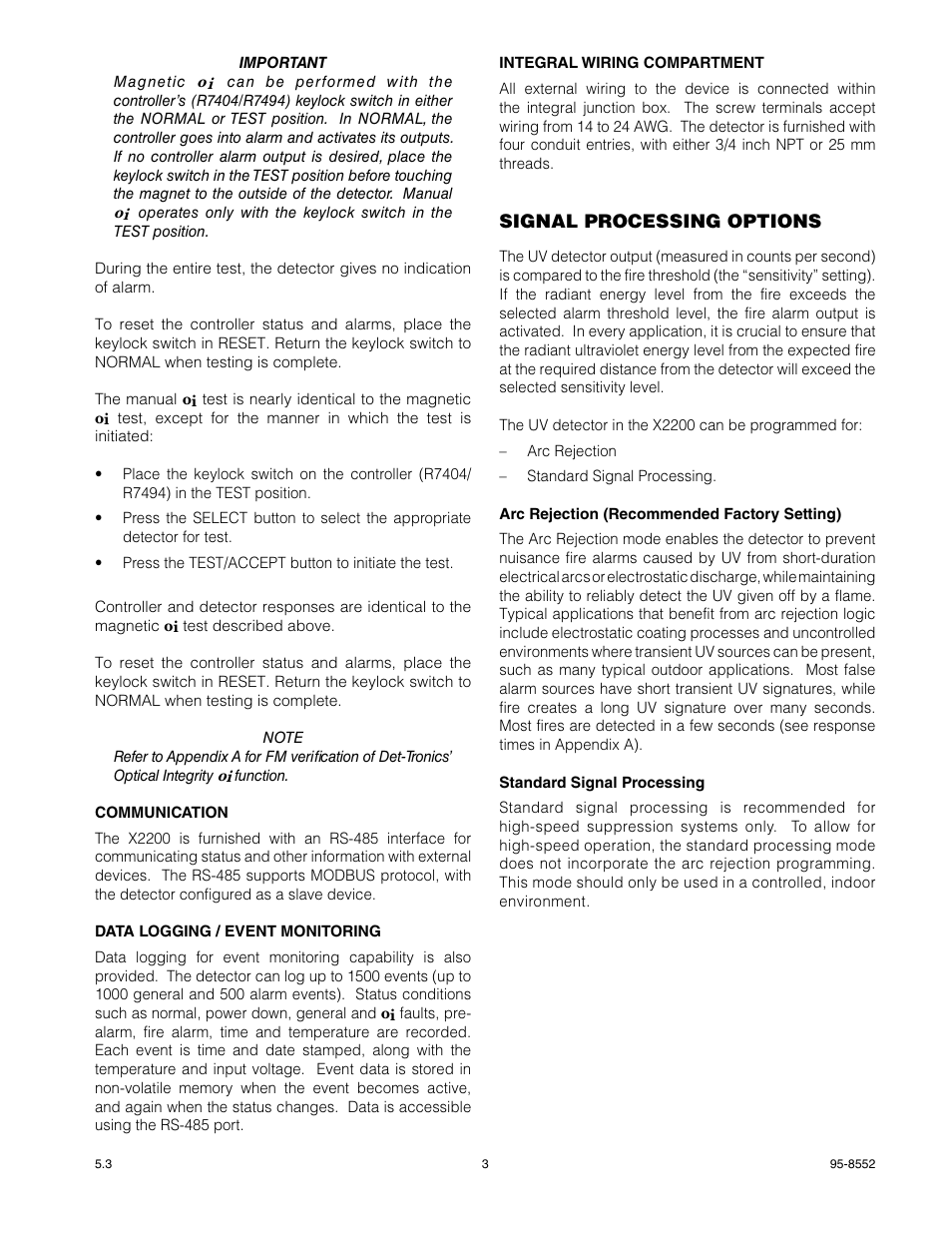 Det-Tronics X2200 UV Flame Detector with Pulse Output User Manual | Page 5 / 33