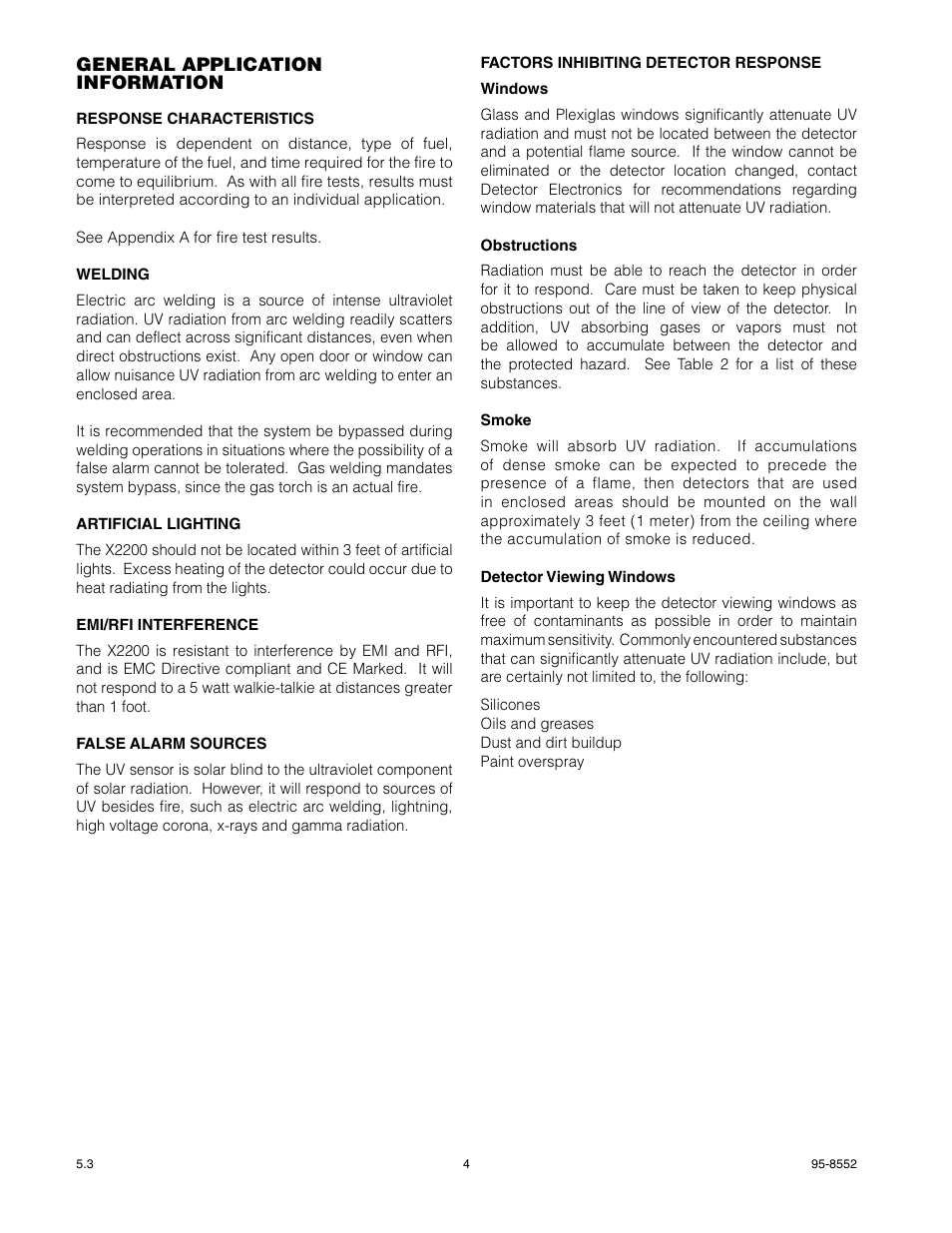 Det-Tronics X2200 UV Flame Detector with Pulse Output User Manual | Page 6 / 33