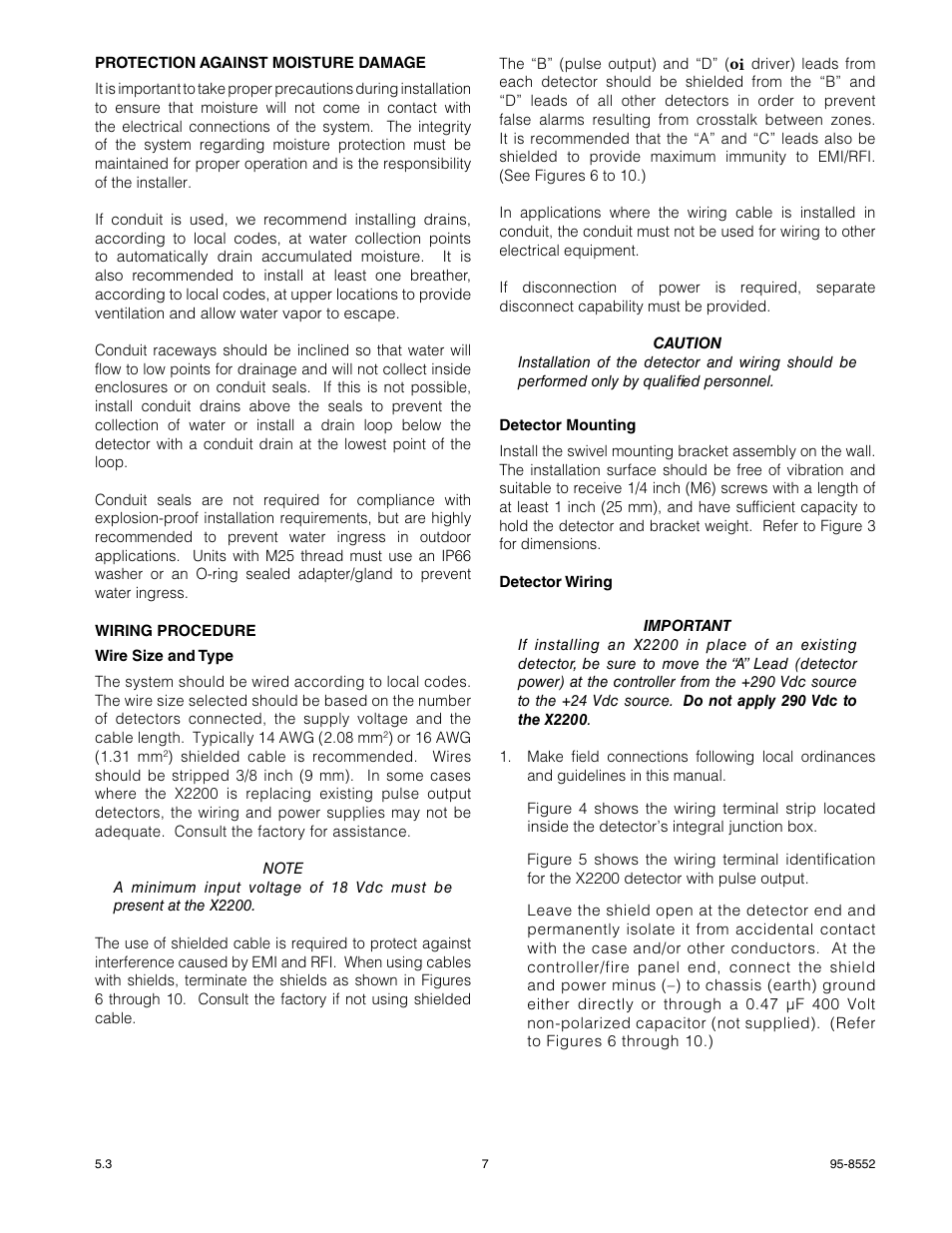 Det-Tronics X2200 UV Flame Detector with Pulse Output User Manual | Page 9 / 33