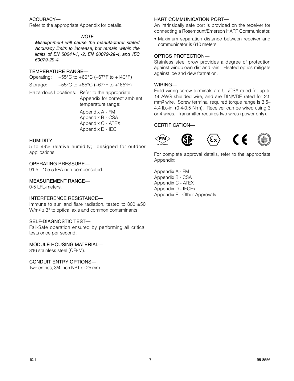 Det-Tronics OPECL Infrared Hydrocarbon Gas Detector User Manual | Page 9 / 49