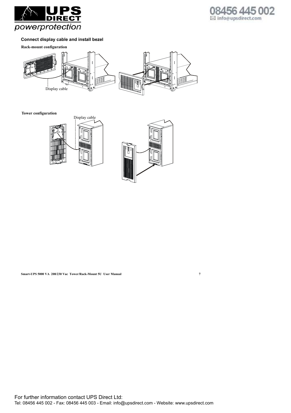 For further information contact ups direct ltd | APC 208 Vac User Manual | Page 11 / 24