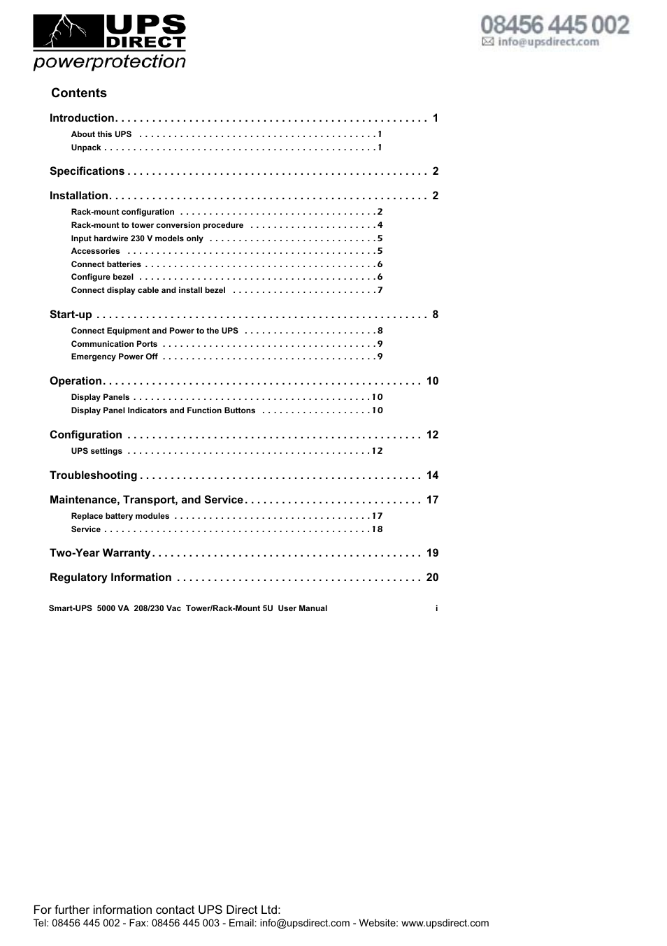 APC 208 Vac User Manual | Page 3 / 24