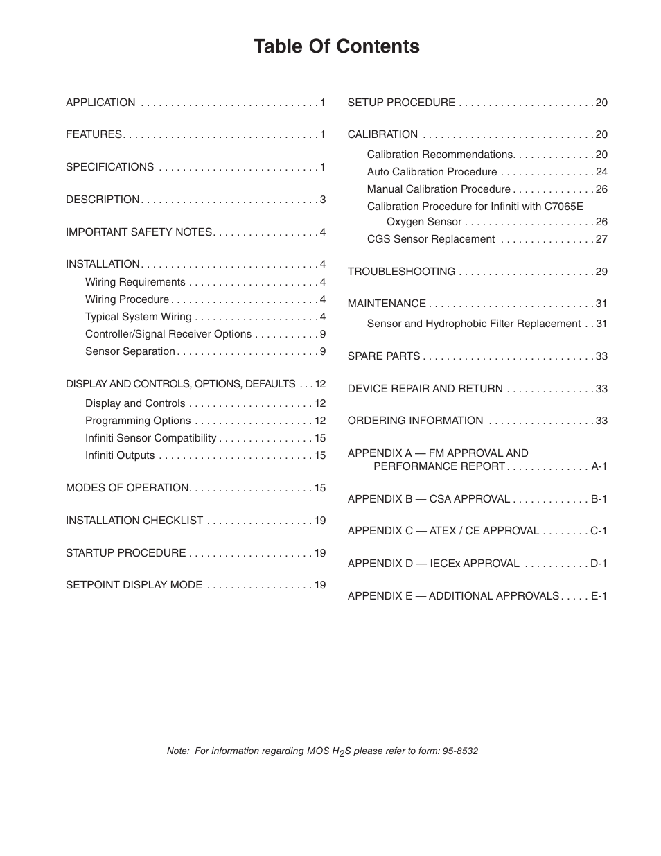 Det-Tronics U9500 Infiniti Gas Transmitter User Manual | Page 2 / 50