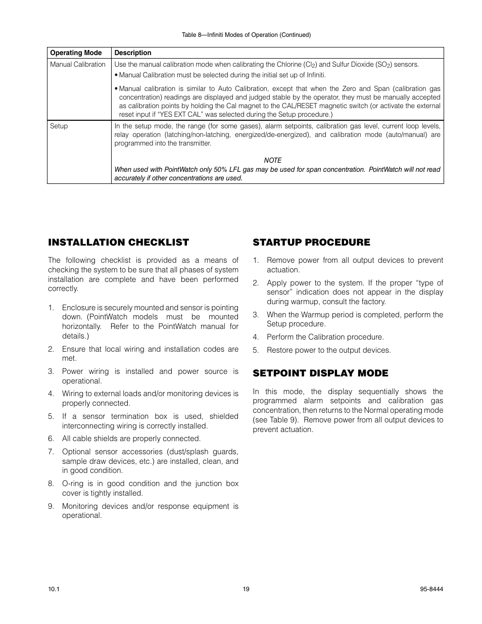 Det-Tronics U9500 Infiniti Gas Transmitter User Manual | Page 21 / 50