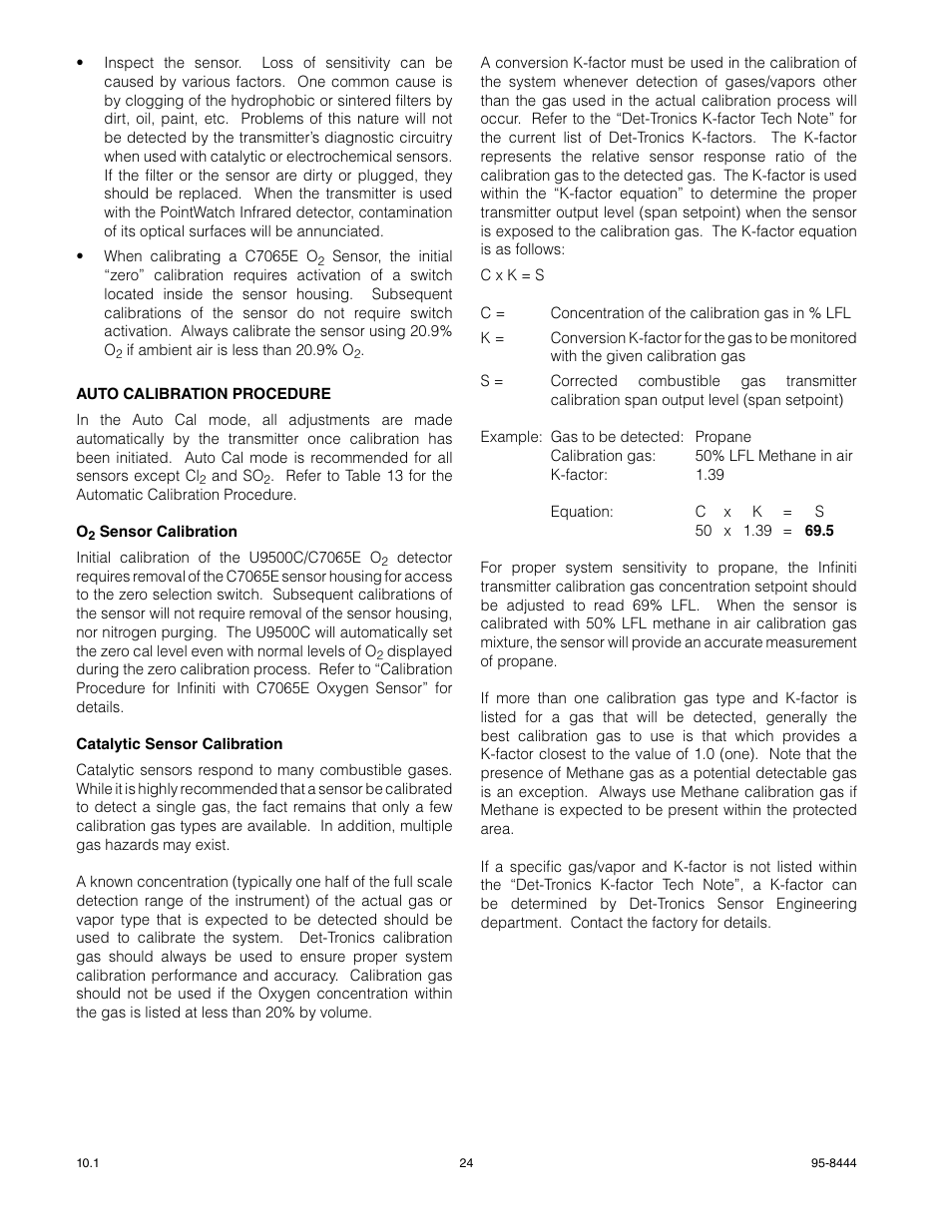 Det-Tronics U9500 Infiniti Gas Transmitter User Manual | Page 26 / 50