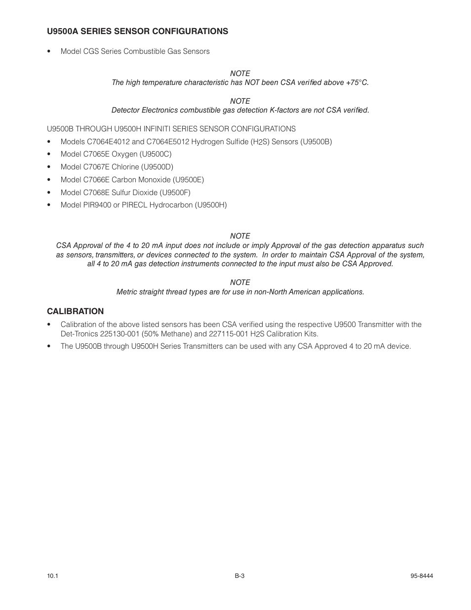 Det-Tronics U9500 Infiniti Gas Transmitter User Manual | Page 42 / 50