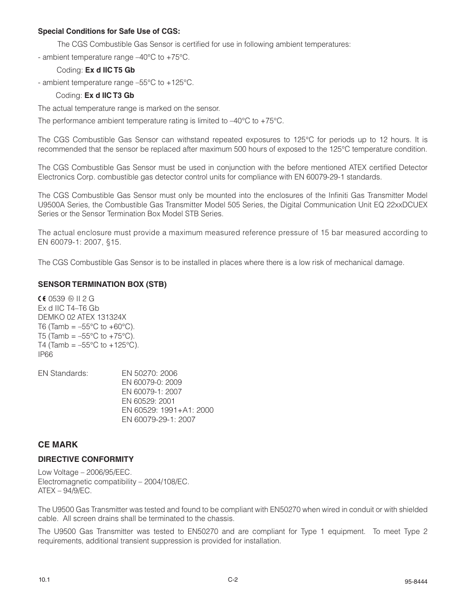 Det-Tronics U9500 Infiniti Gas Transmitter User Manual | Page 45 / 50