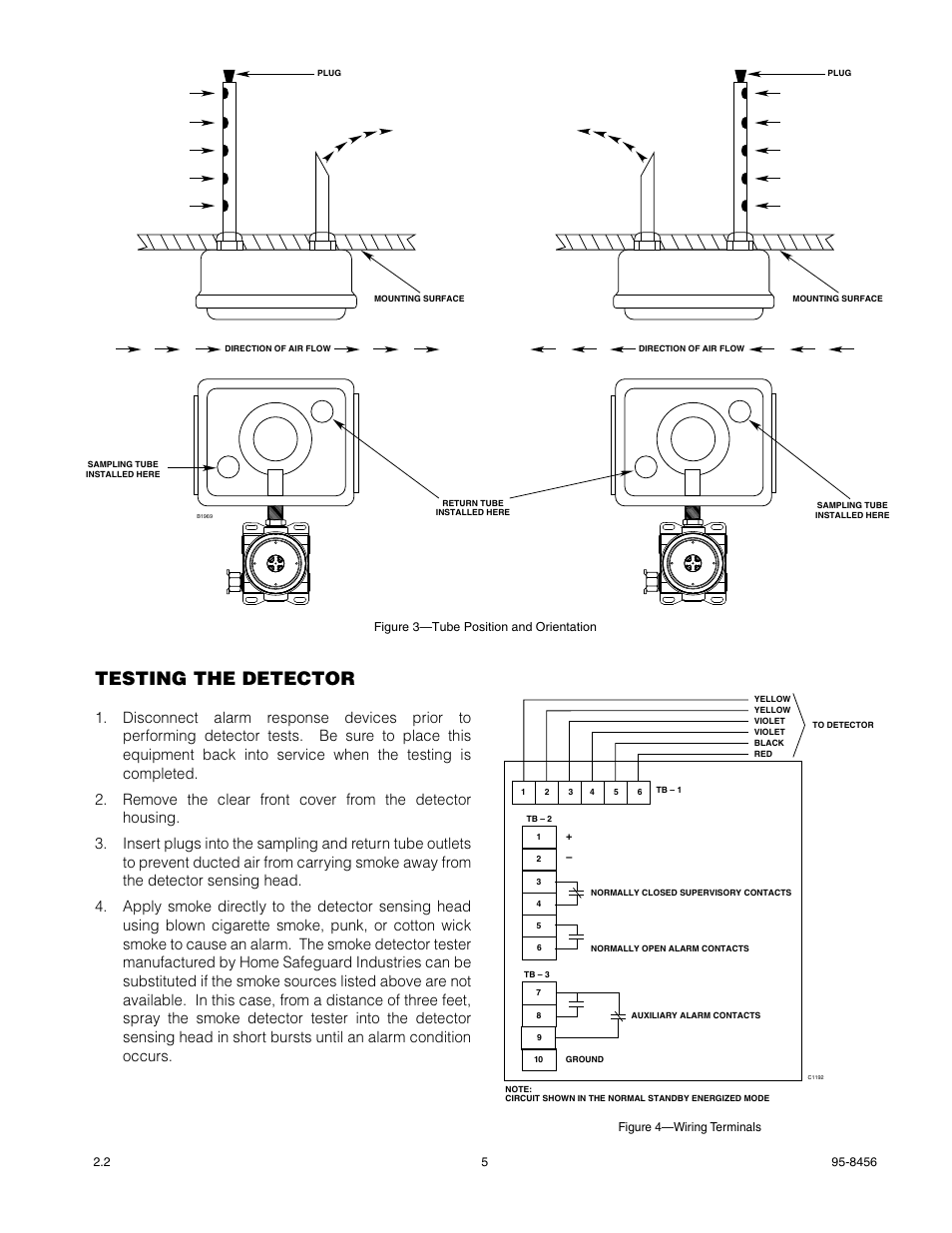 Testing the detector | Det-Tronics U5006 Air Duct Smoke Detector User Manual | Page 5 / 8