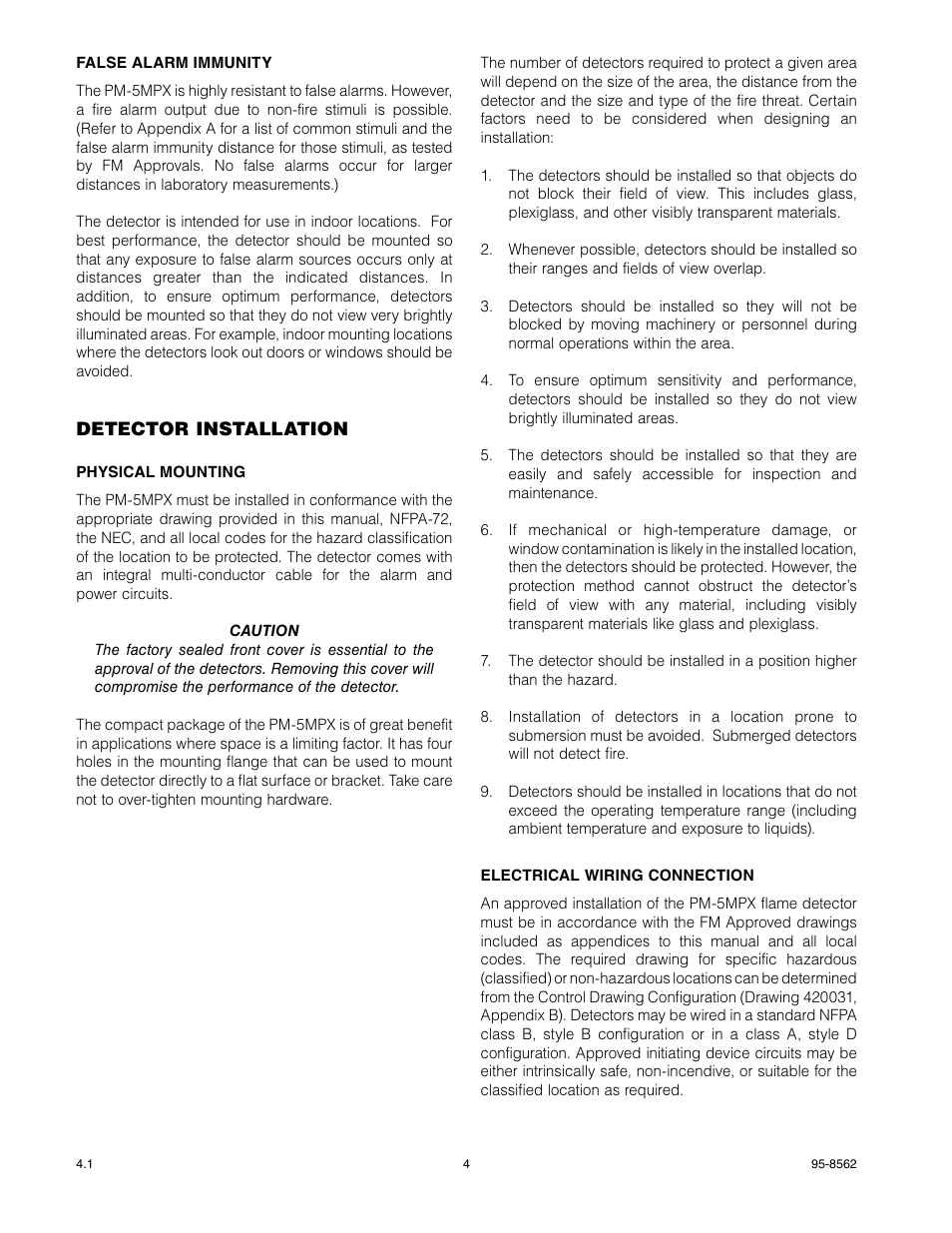 Det-Tronics PM-5MPX Dual Spectrum IR User Manual | Page 6 / 17