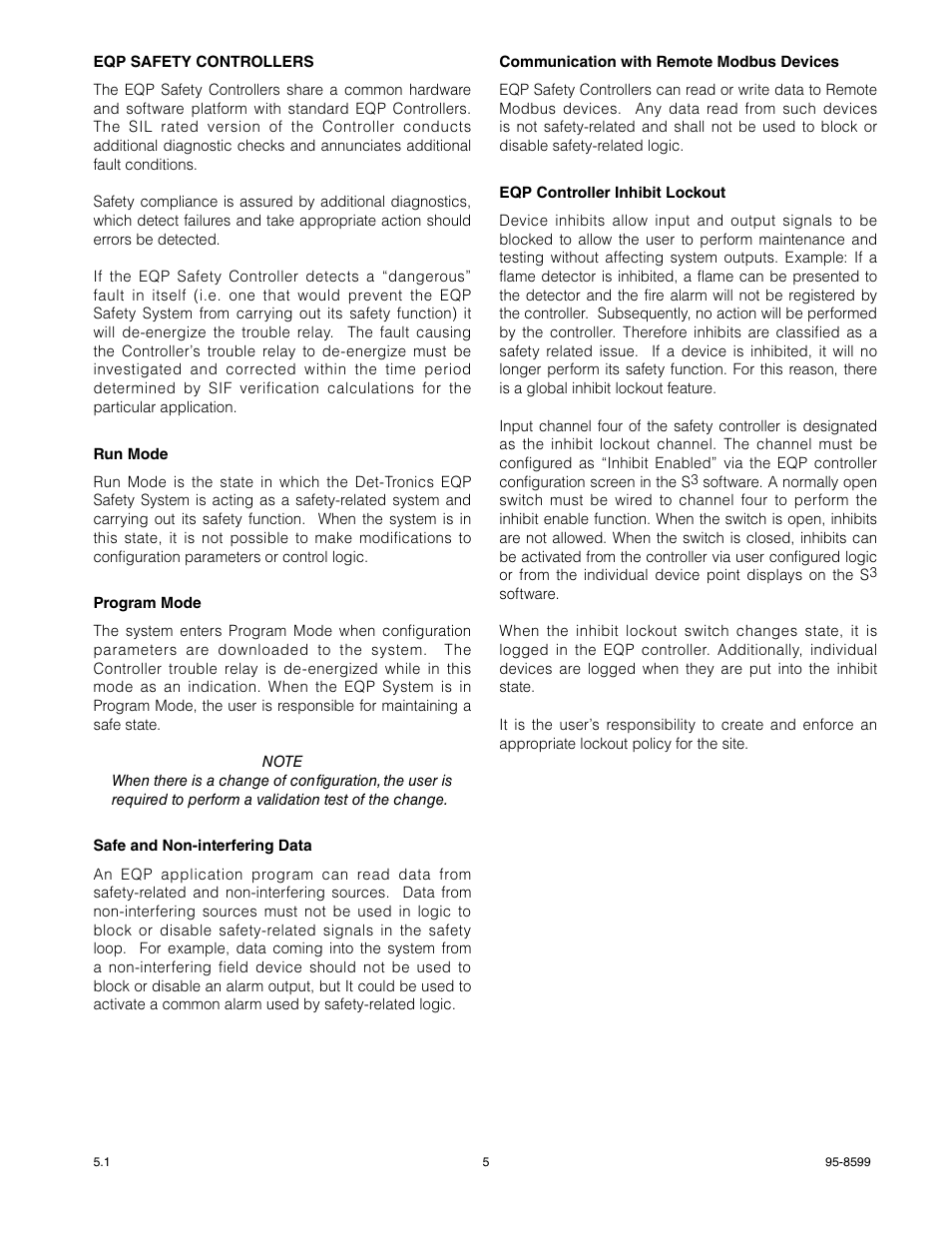Det-Tronics EQP Fire and Gas Detection/Releasing System SAFETY MANUAL User Manual | Page 7 / 28