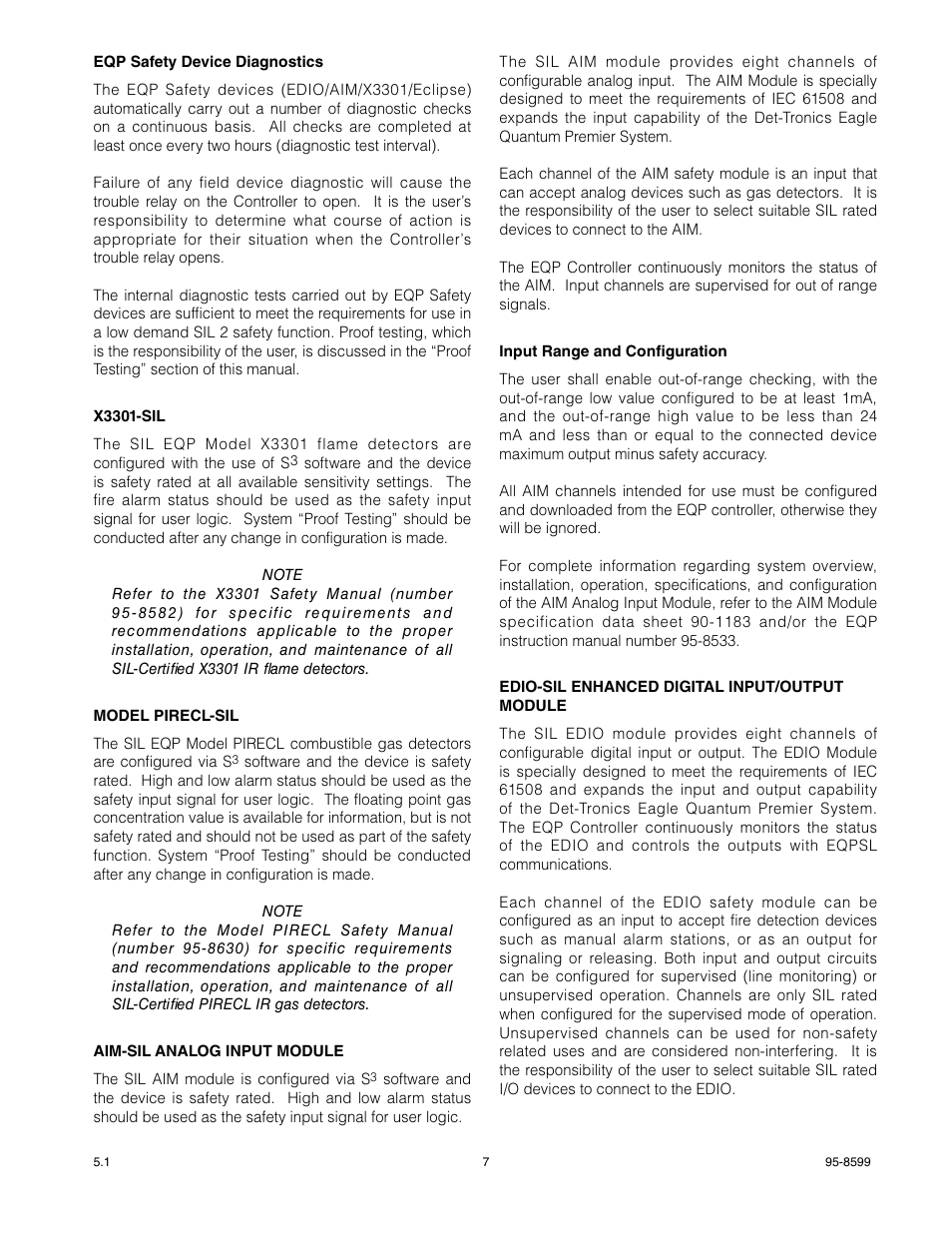 Det-Tronics EQP Fire and Gas Detection/Releasing System SAFETY MANUAL User Manual | Page 9 / 28