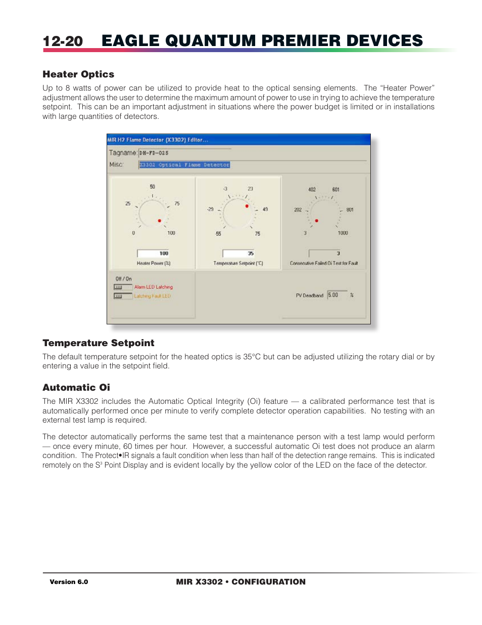 Heater optics, Automatic oi, Eagle quantum premier devices | Det-Tronics S3 Graphics User Manual | Page 135 / 327