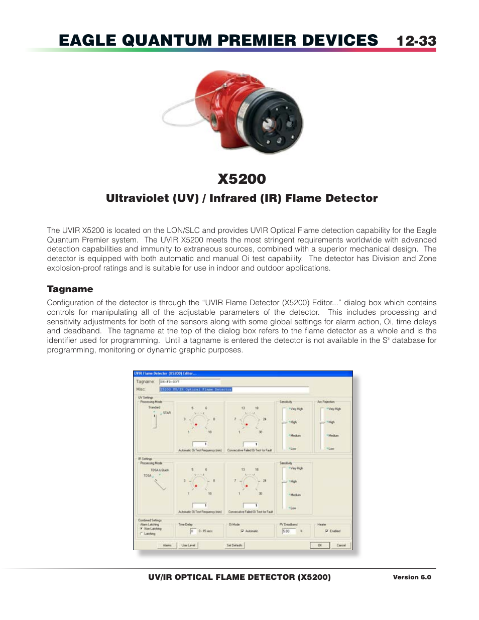 Eagle quantum premier devices, X5200, Ultraviolet (uv) / infrared (ir) flame detector | Det-Tronics S3 Graphics User Manual | Page 148 / 327
