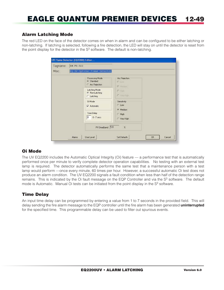 Oi mode, Eagle quantum premier devices | Det-Tronics S3 Graphics User Manual | Page 164 / 327