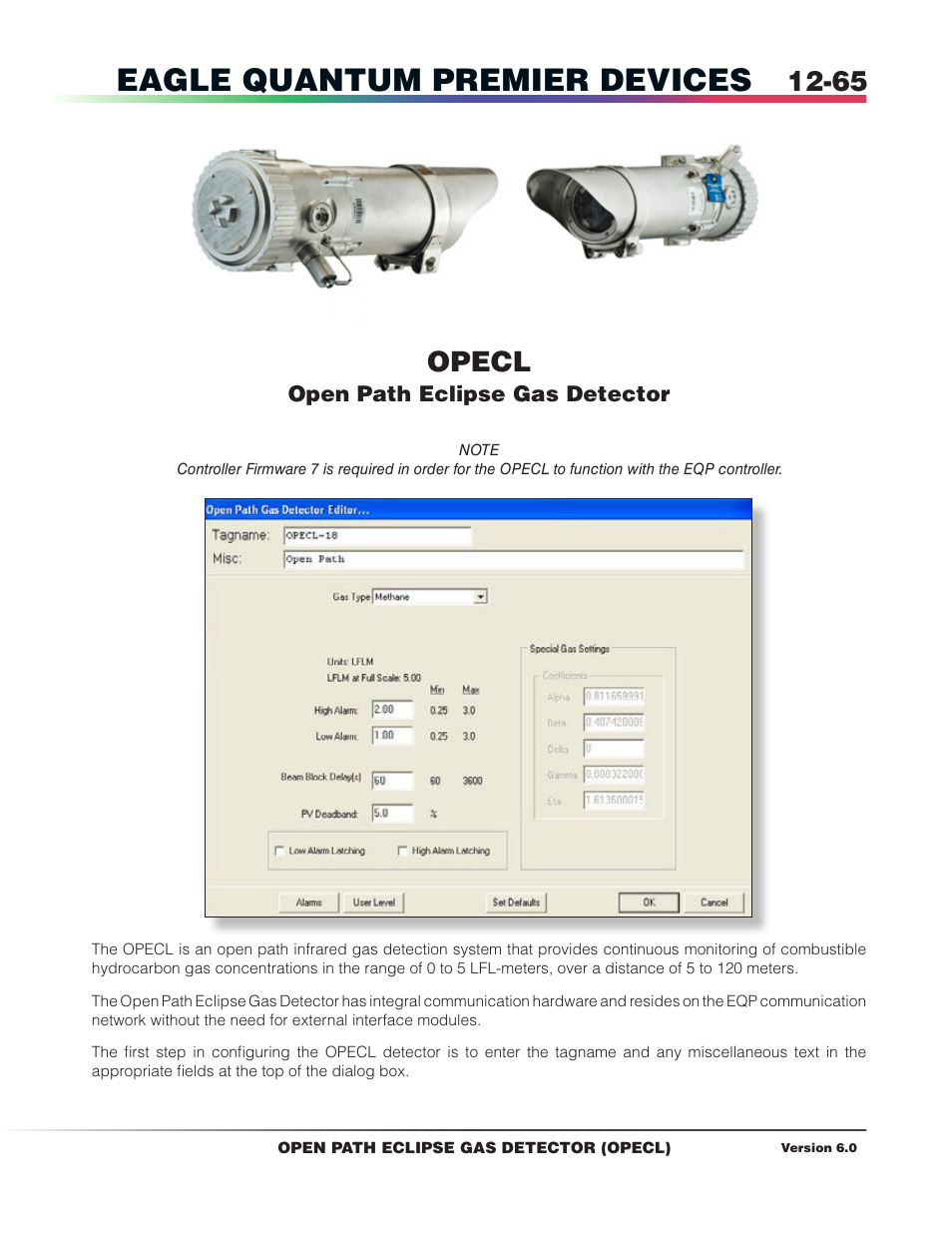 Opecl open path eclipse gas detector, Eagle quantum premier devices, Opecl | Det-Tronics S3 Graphics User Manual | Page 180 / 327