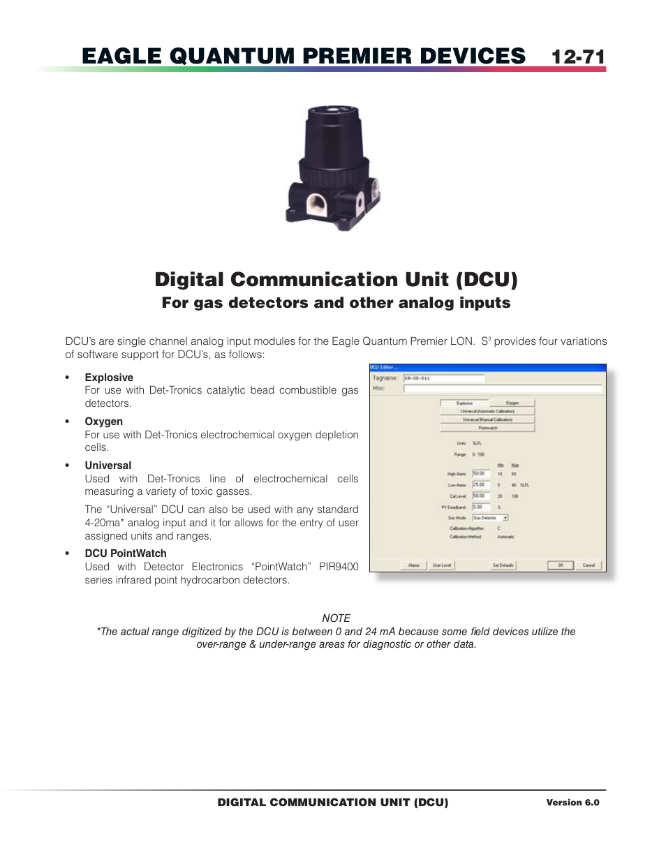 Digital communication unit (dcu), Dcu type selection, Eagle quantum premier devices | For gas detectors and other analog inputs | Det-Tronics S3 Graphics User Manual | Page 186 / 327