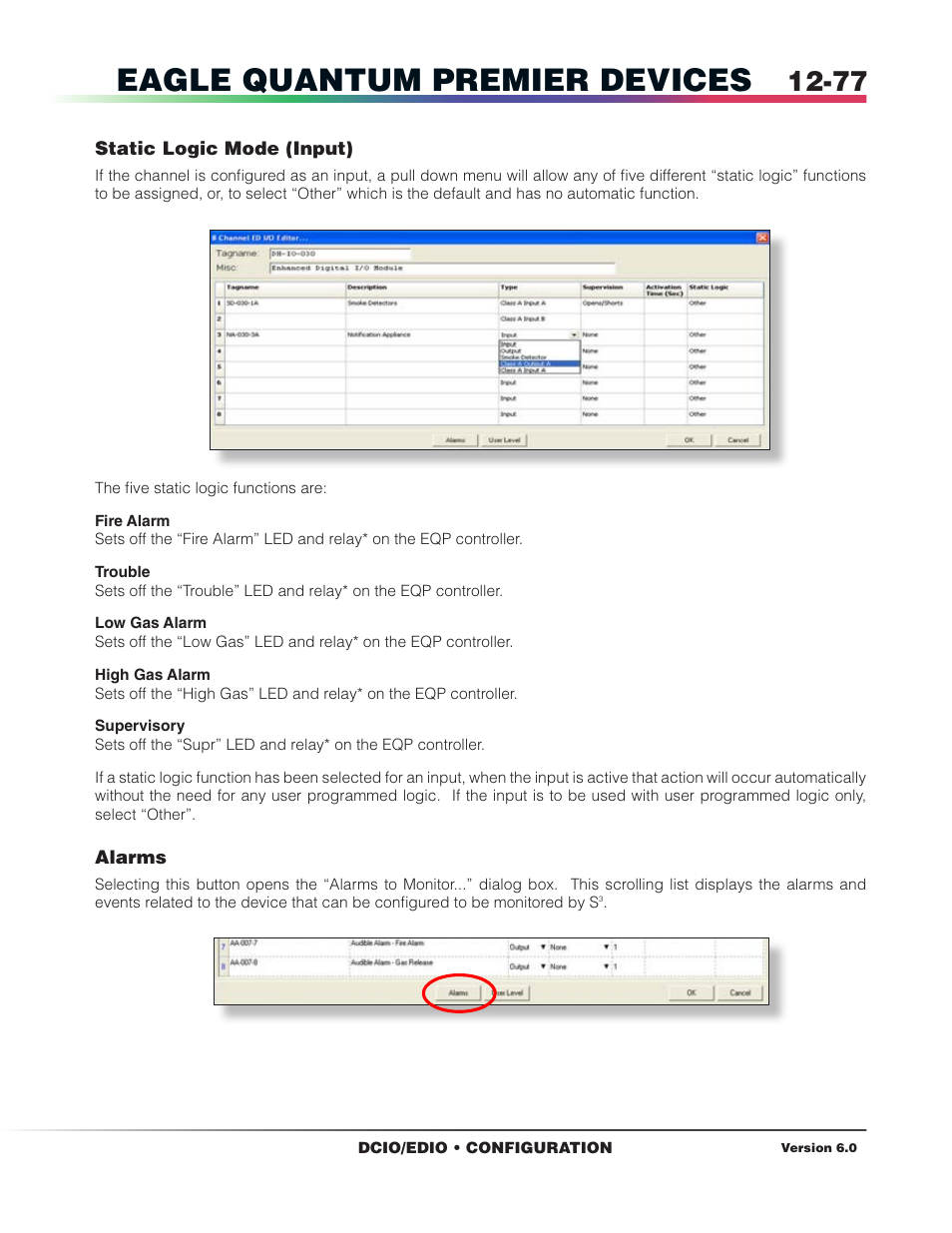 Static logic mode (input), Eagle quantum premier devices | Det-Tronics S3 Graphics User Manual | Page 192 / 327