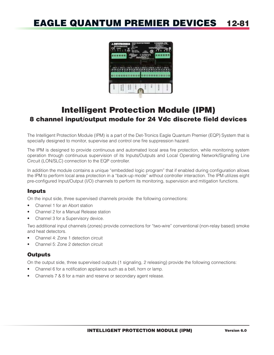 Intelligent protection module (ipm), Eagle quantum premier devices | Det-Tronics S3 Graphics User Manual | Page 196 / 327