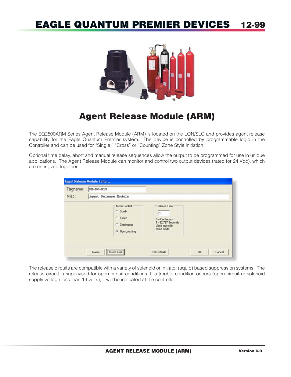 Agent release module (arm), Eagle quantum premier devices | Det-Tronics S3 Graphics User Manual | Page 214 / 327