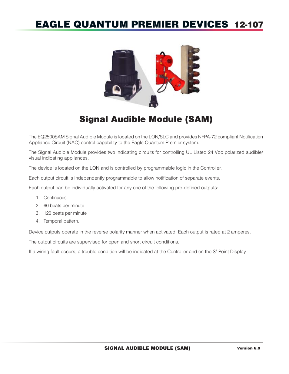 Signal audible module (sam), Eagle quantum premier devices | Det-Tronics S3 Graphics User Manual | Page 222 / 327