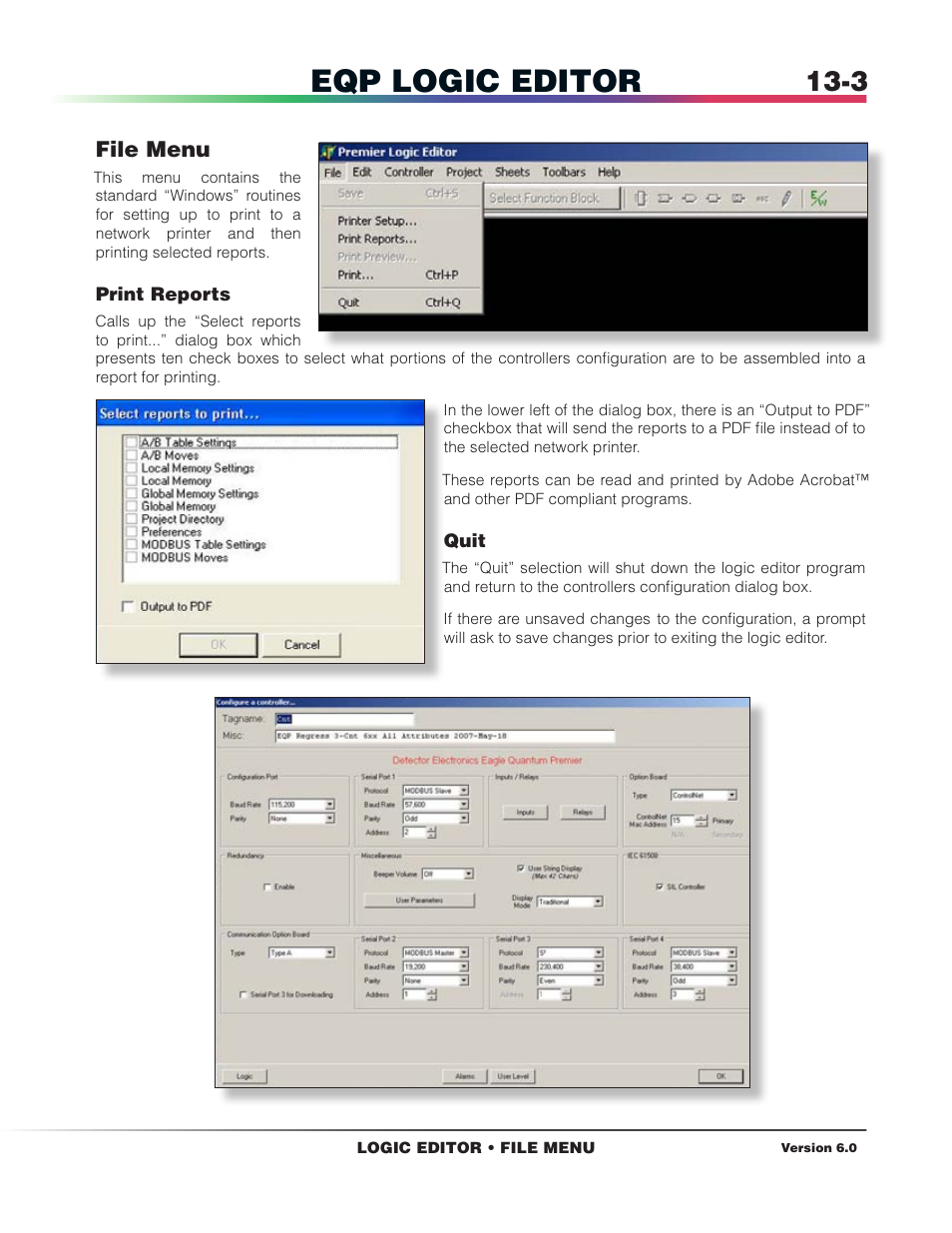 File menu, Eqp logic editor | Det-Tronics S3 Graphics User Manual | Page 228 / 327