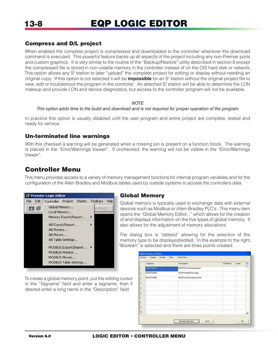 Controller menu, Eqp logic editor | Det-Tronics S3 Graphics User Manual | Page 233 / 327