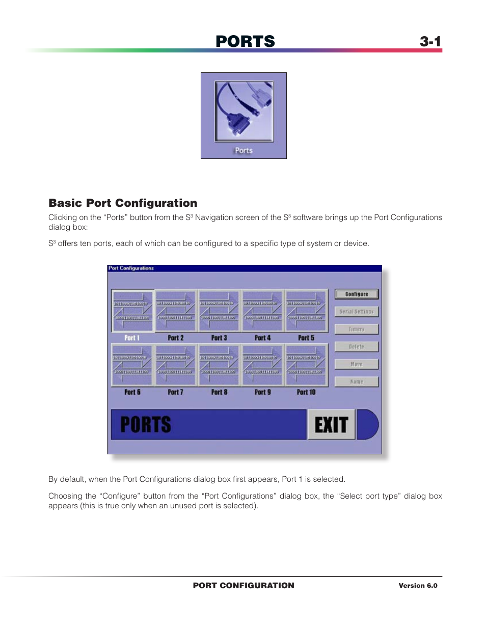 Port configuration, Ports, Basic port configuration | Det-Tronics S3 Graphics User Manual | Page 24 / 327