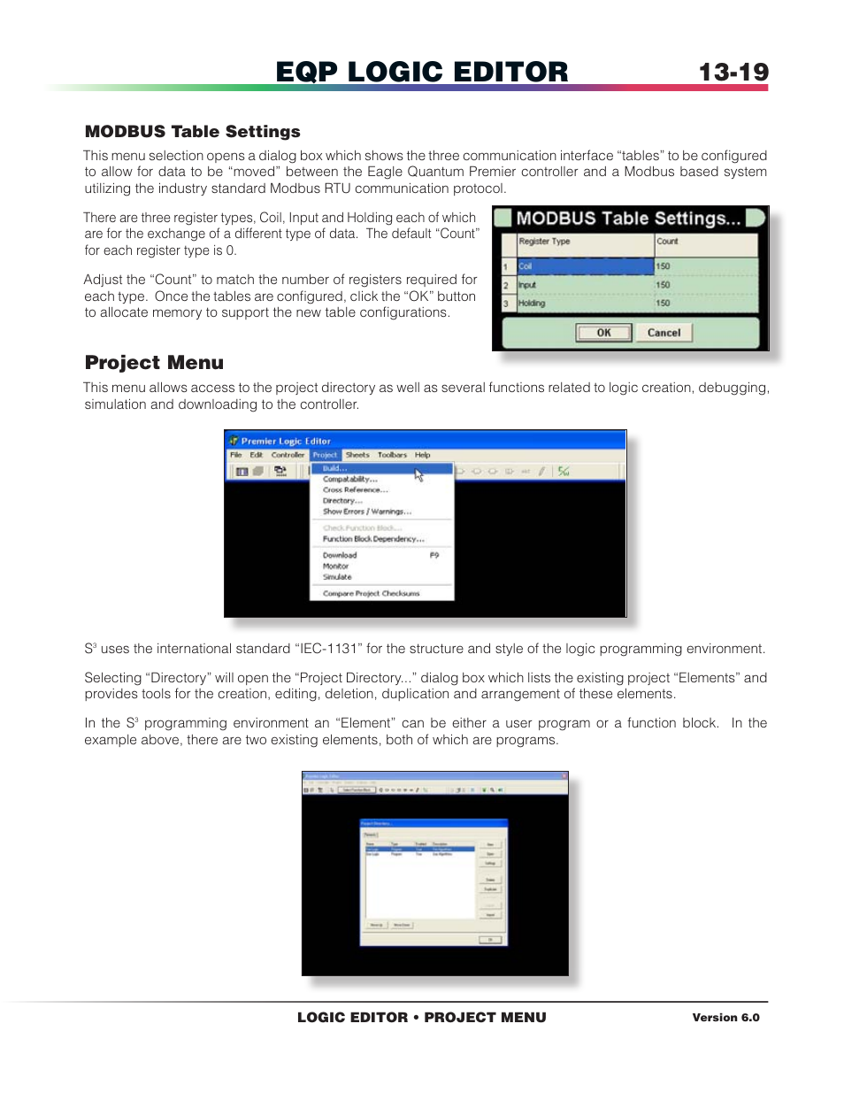 Project menu, Eqp logic editor | Det-Tronics S3 Graphics User Manual | Page 244 / 327
