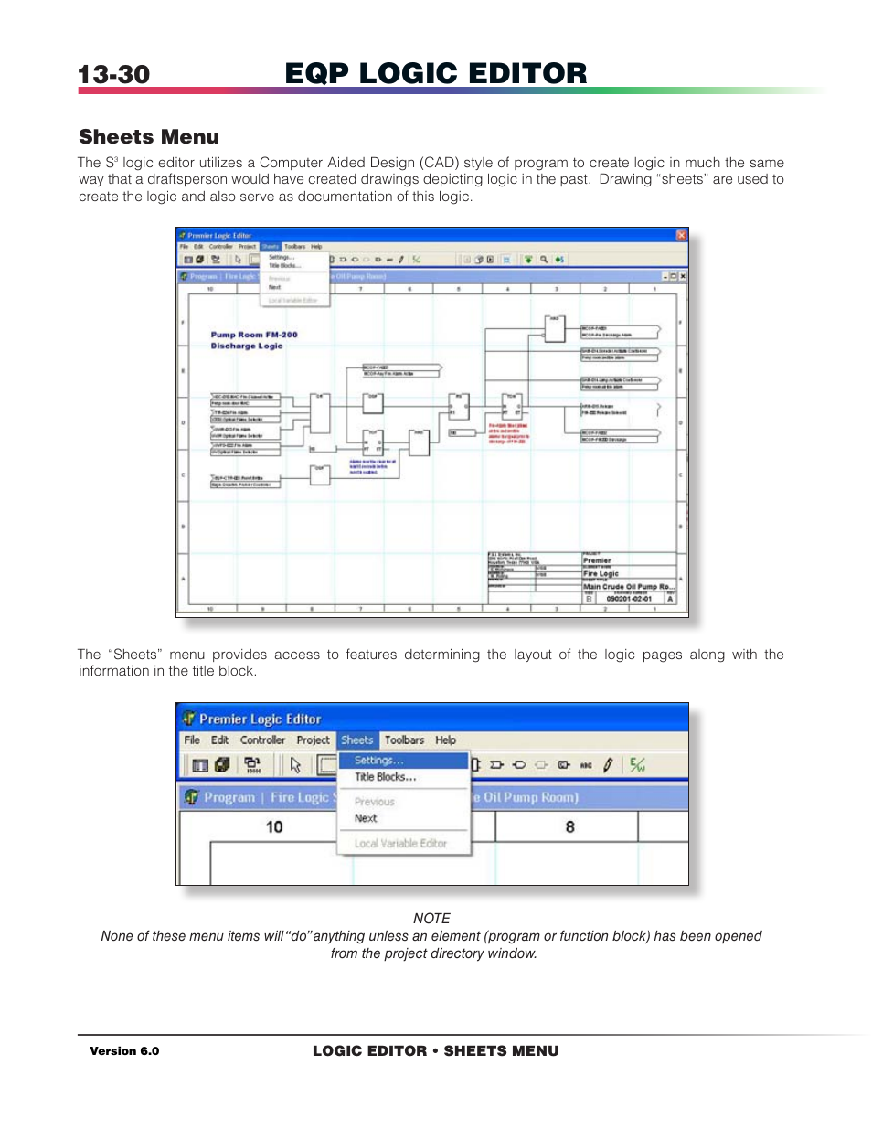 Sheets menu, Eqp logic editor | Det-Tronics S3 Graphics User Manual | Page 255 / 327