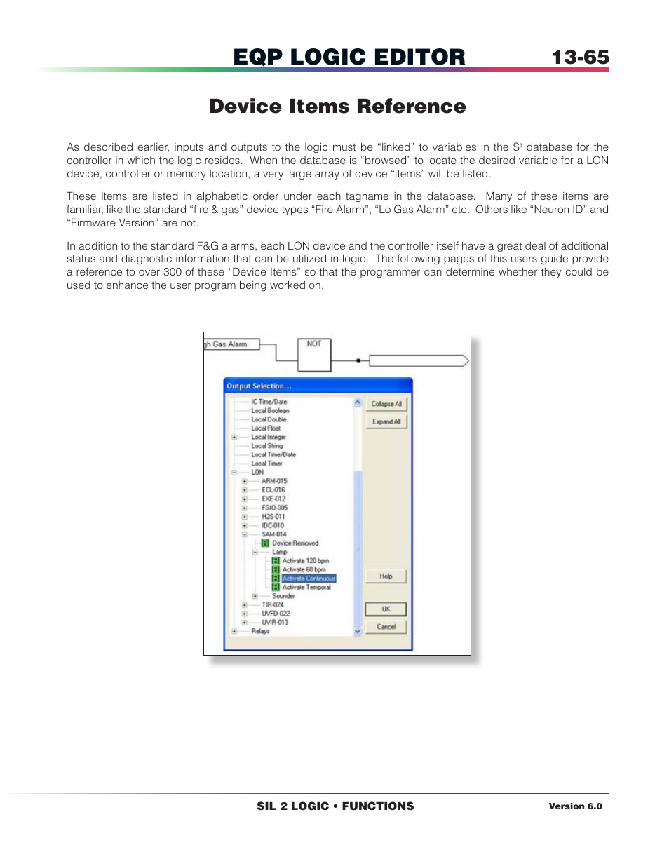 Device items reference, Eqp logic editor | Det-Tronics S3 Graphics User Manual | Page 290 / 327