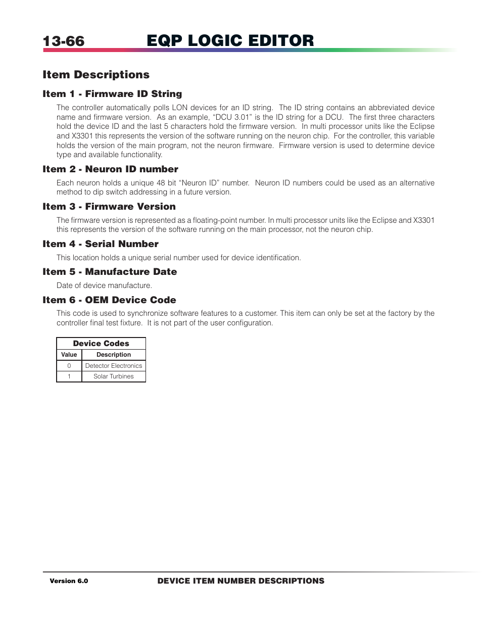Eqp logic editor, Item descriptions | Det-Tronics S3 Graphics User Manual | Page 291 / 327
