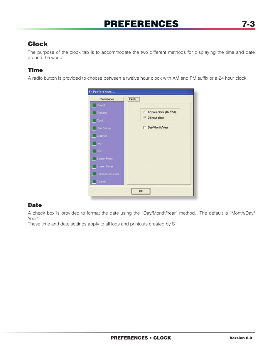 Clock, Preferences | Det-Tronics S3 Graphics User Manual | Page 48 / 327