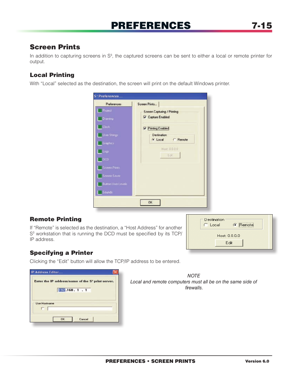 Screen prints, Preferences | Det-Tronics S3 Graphics User Manual | Page 60 / 327