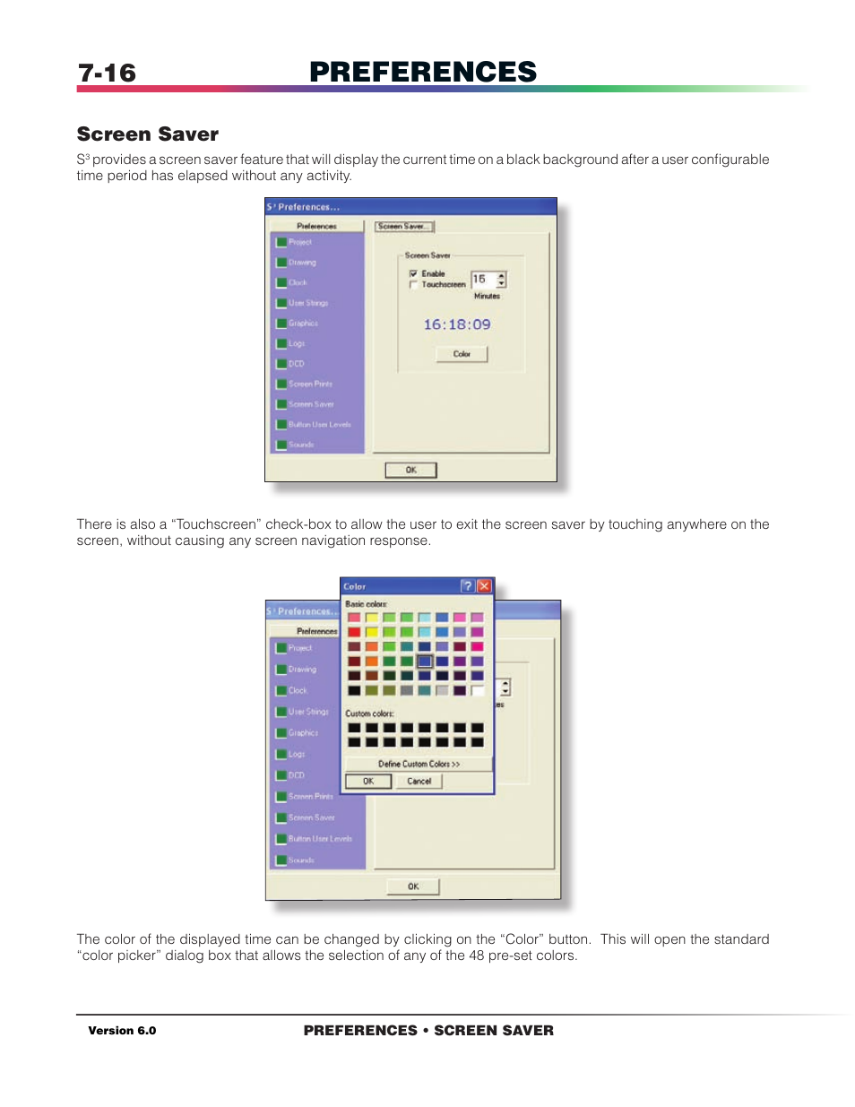 Screen saver, Preferences | Det-Tronics S3 Graphics User Manual | Page 61 / 327
