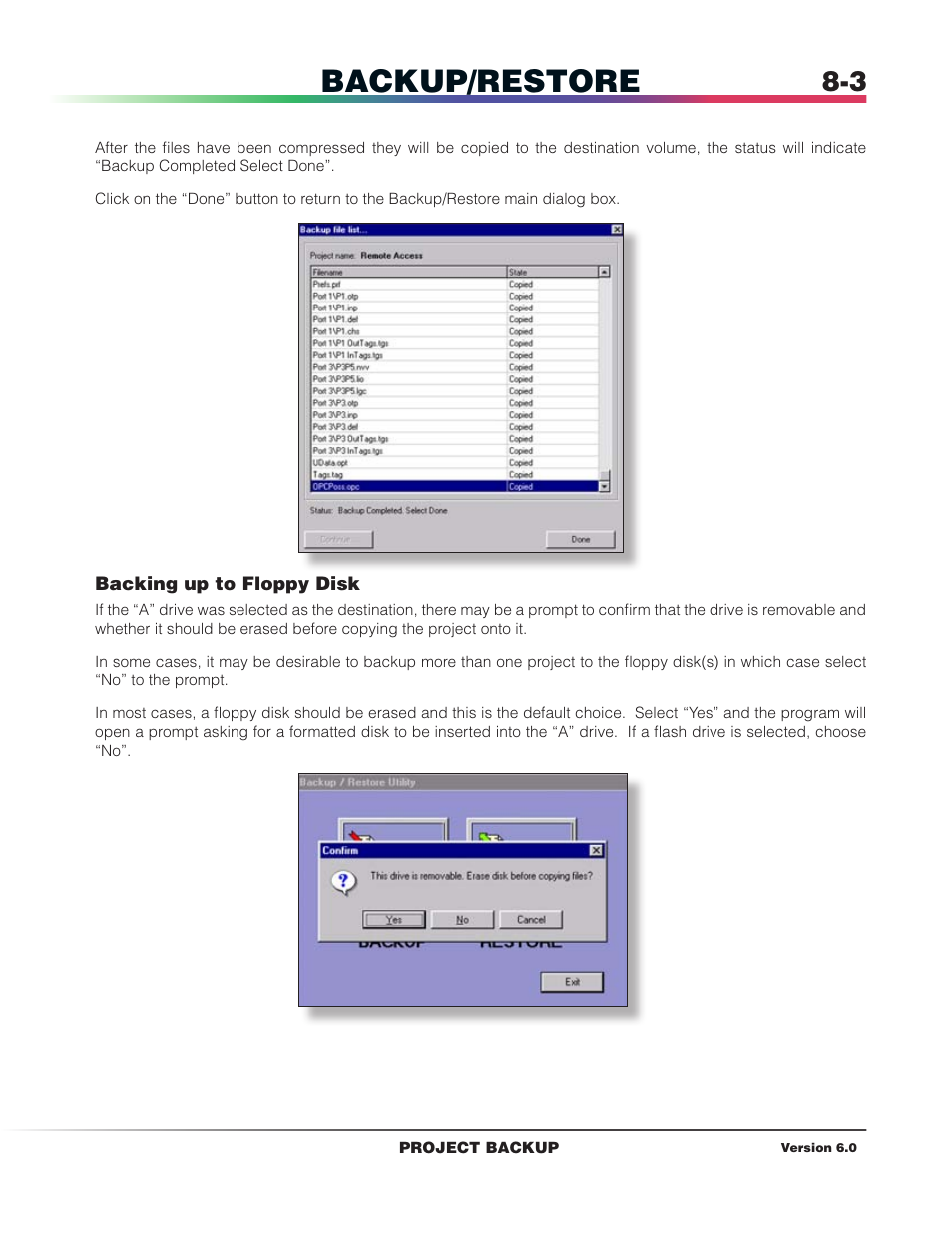 Backup/restore | Det-Tronics S3 Graphics User Manual | Page 68 / 327