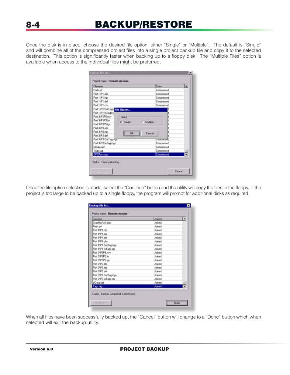 Backup/restore | Det-Tronics S3 Graphics User Manual | Page 69 / 327