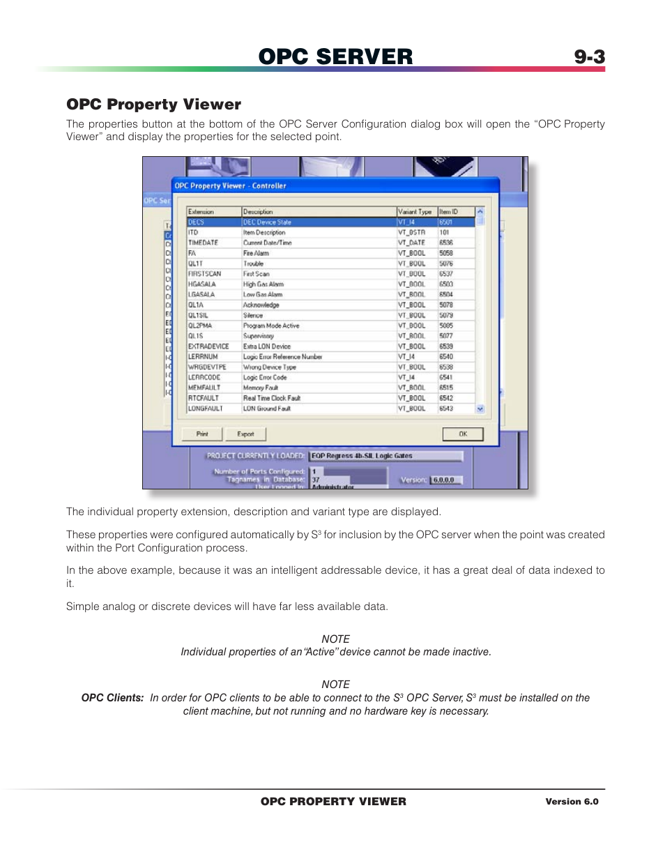 Opc property viewer, Opc server | Det-Tronics S3 Graphics User Manual | Page 74 / 327