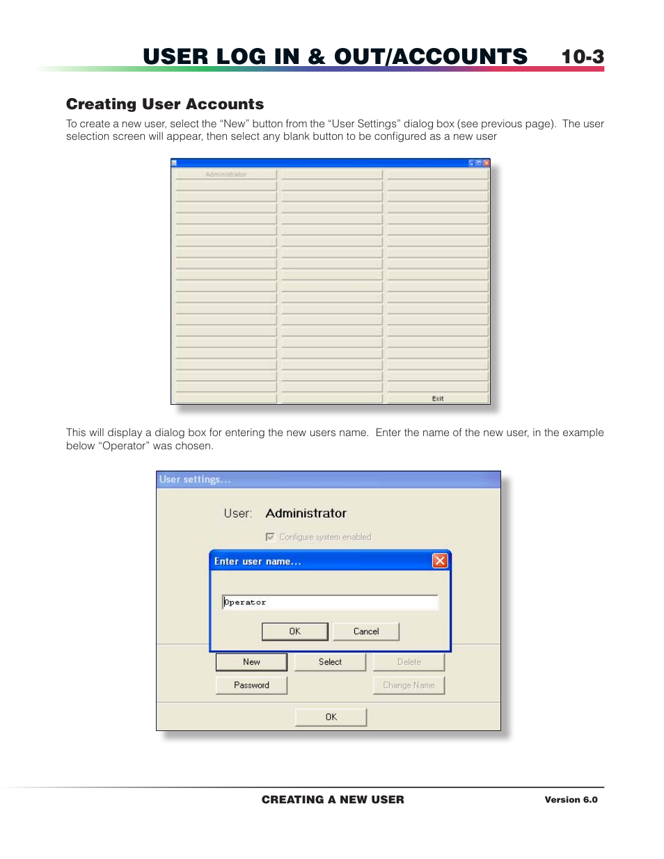 Creating user accounts, User log in & out/accounts | Det-Tronics S3 Graphics User Manual | Page 78 / 327