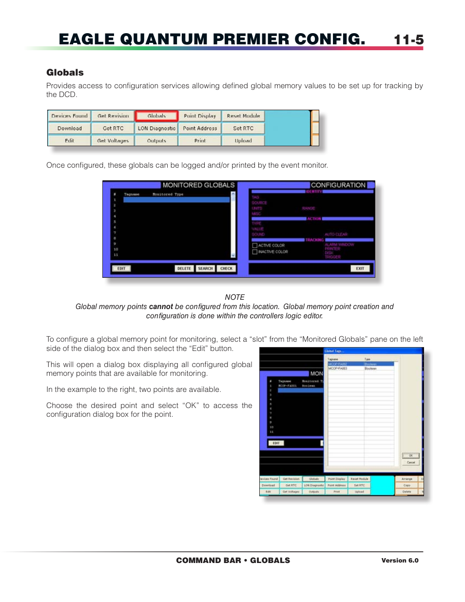 Globals, Eagle quantum premier config | Det-Tronics S3 Graphics User Manual | Page 86 / 327