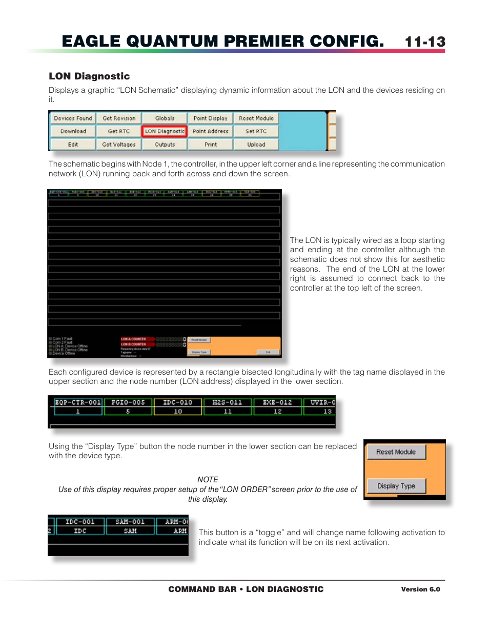 Lon diagnostic, Eagle quantum premier config | Det-Tronics S3 Graphics User Manual | Page 94 / 327