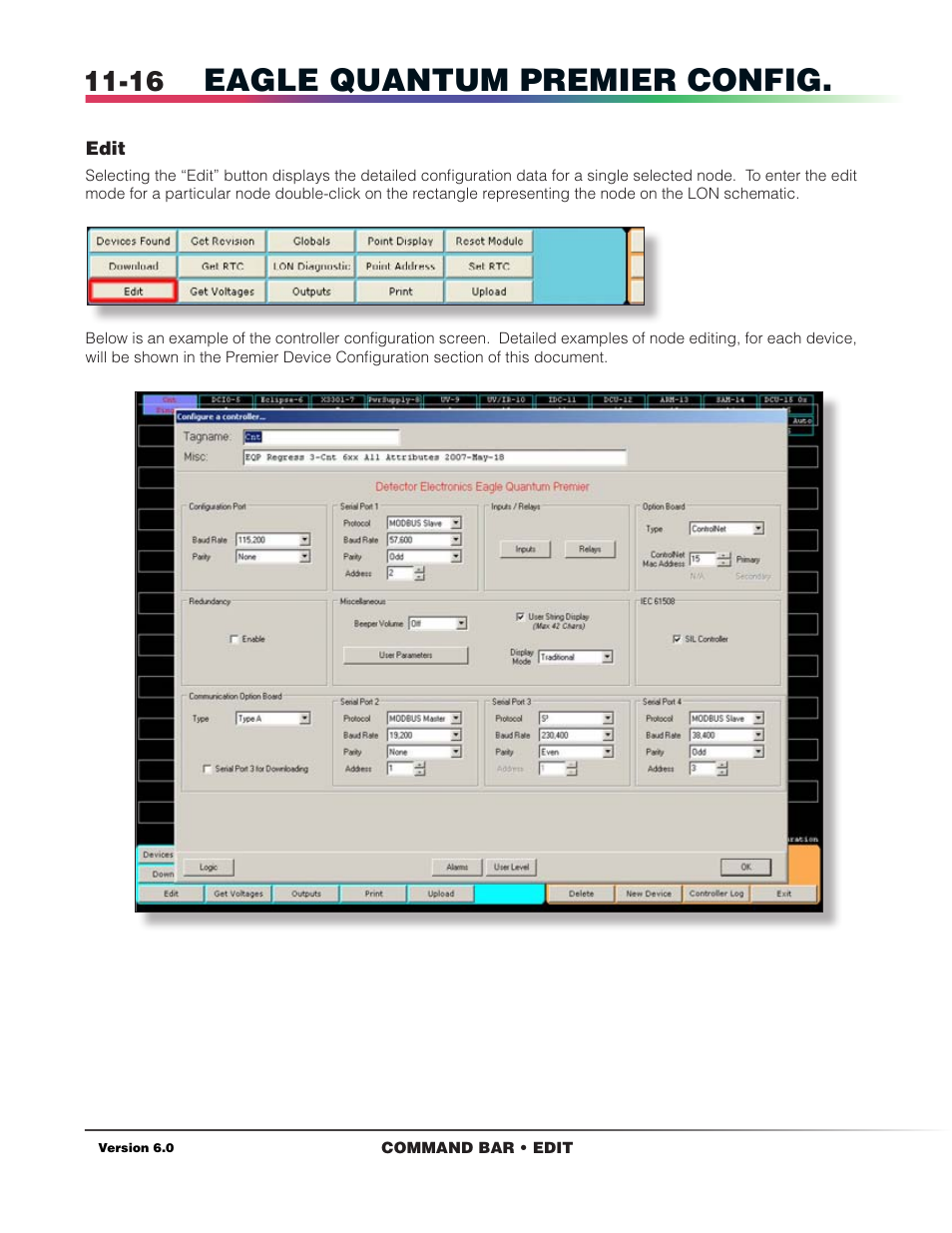 Edit, Eagle quantum premier config | Det-Tronics S3 Graphics User Manual | Page 97 / 327