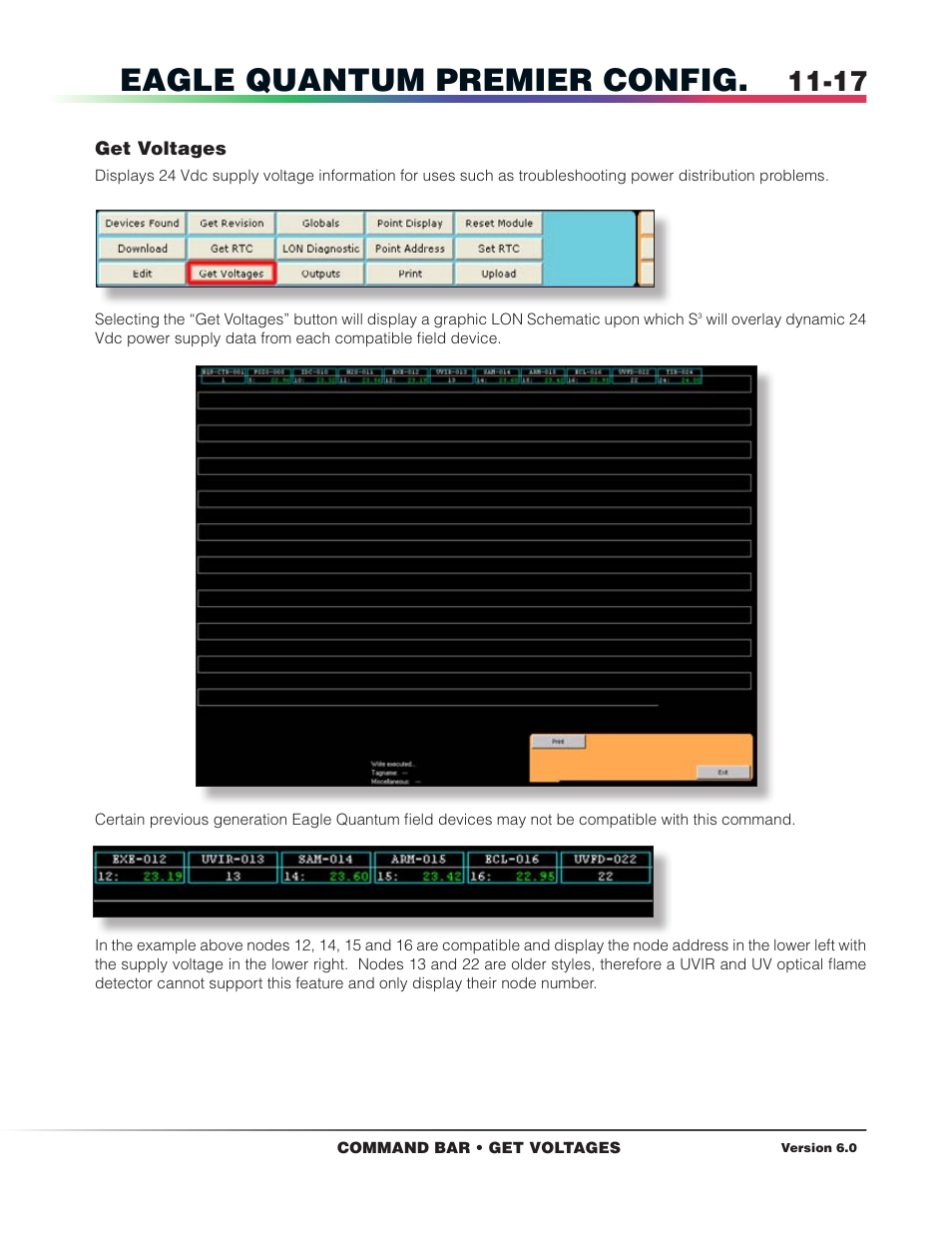 Get voltages, Eagle quantum premier config | Det-Tronics S3 Graphics User Manual | Page 98 / 327