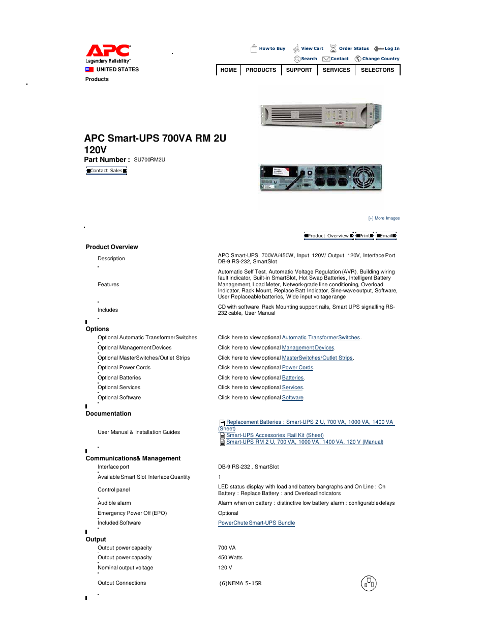 APC SU700RM2U User Manual | 2 pages