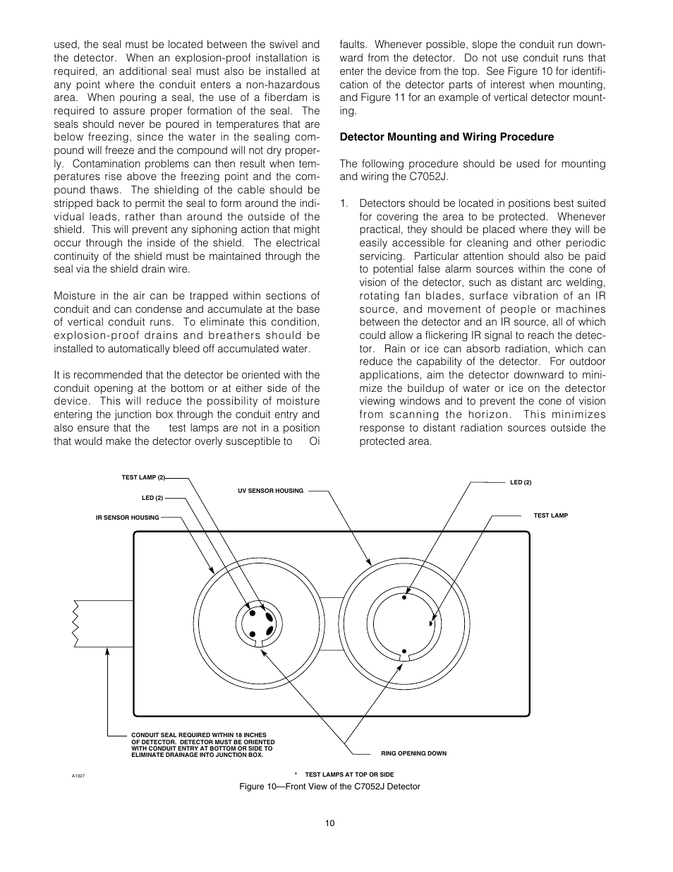 Det-Tronics C7052J UV/IR Flame Detector used with R7494, R7495 Controller User Manual | Page 10 / 24