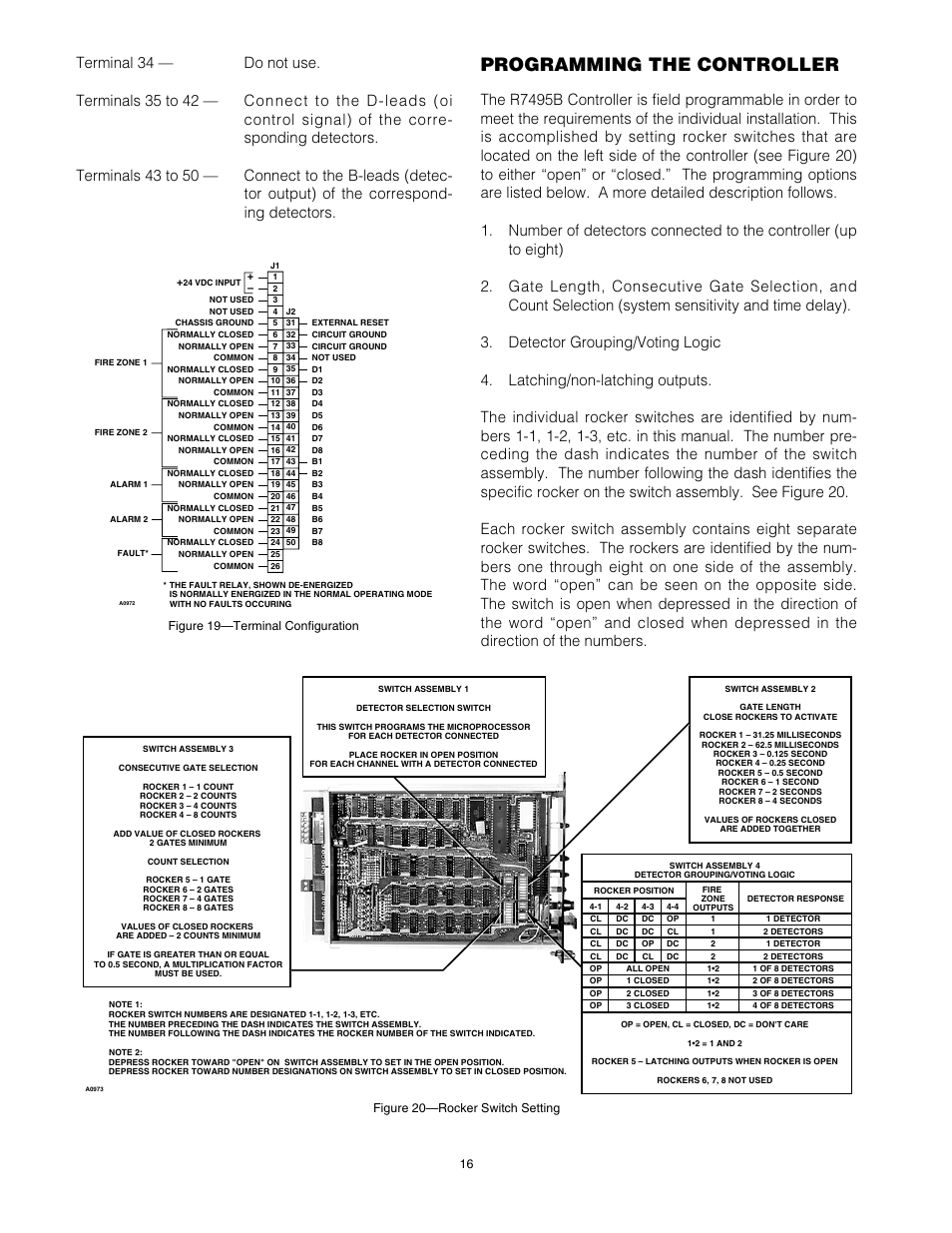 Programming the controller | Det-Tronics C7052J UV/IR Flame Detector used with R7494, R7495 Controller User Manual | Page 16 / 24