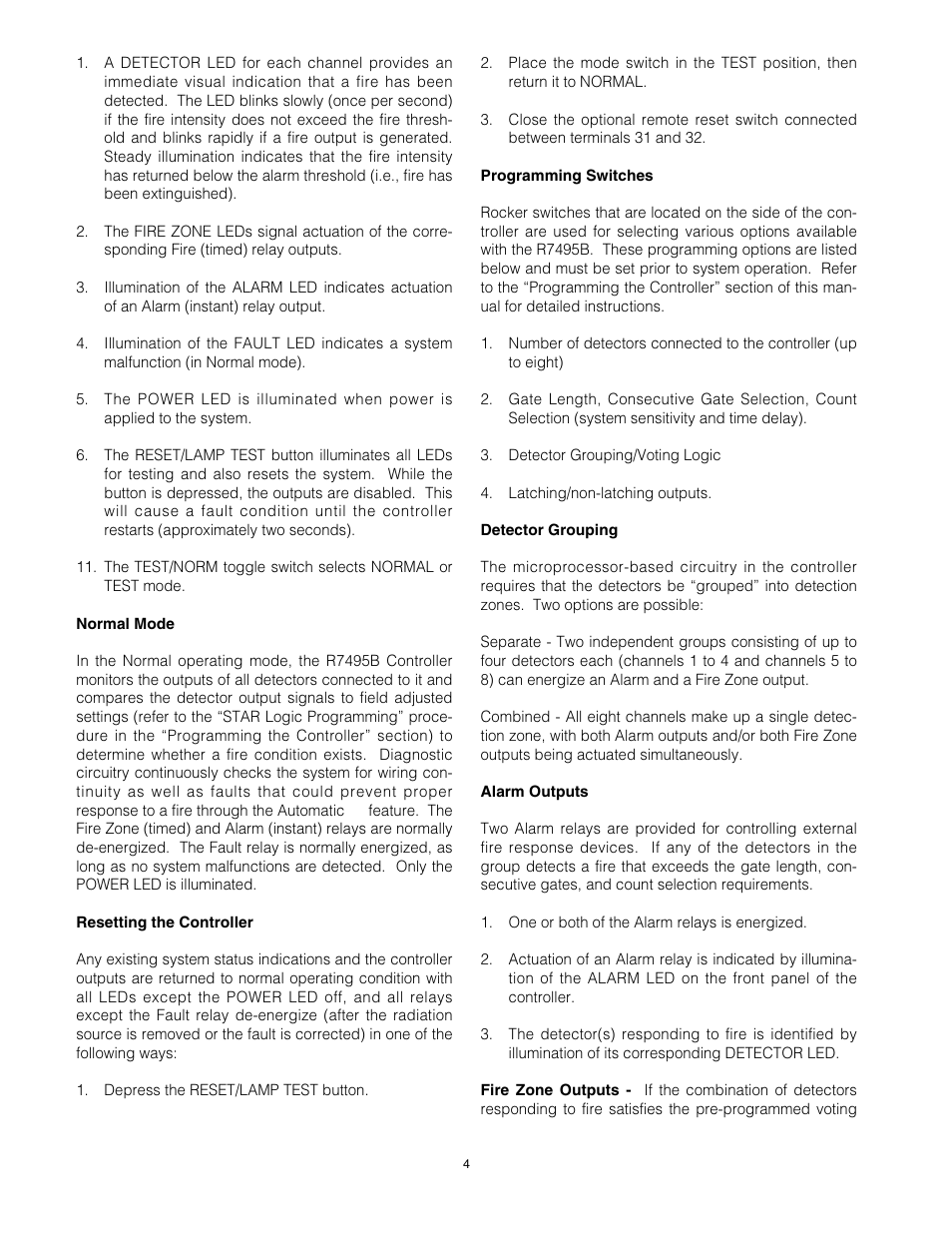 Det-Tronics C7052J UV/IR Flame Detector used with R7494, R7495 Controller User Manual | Page 4 / 24