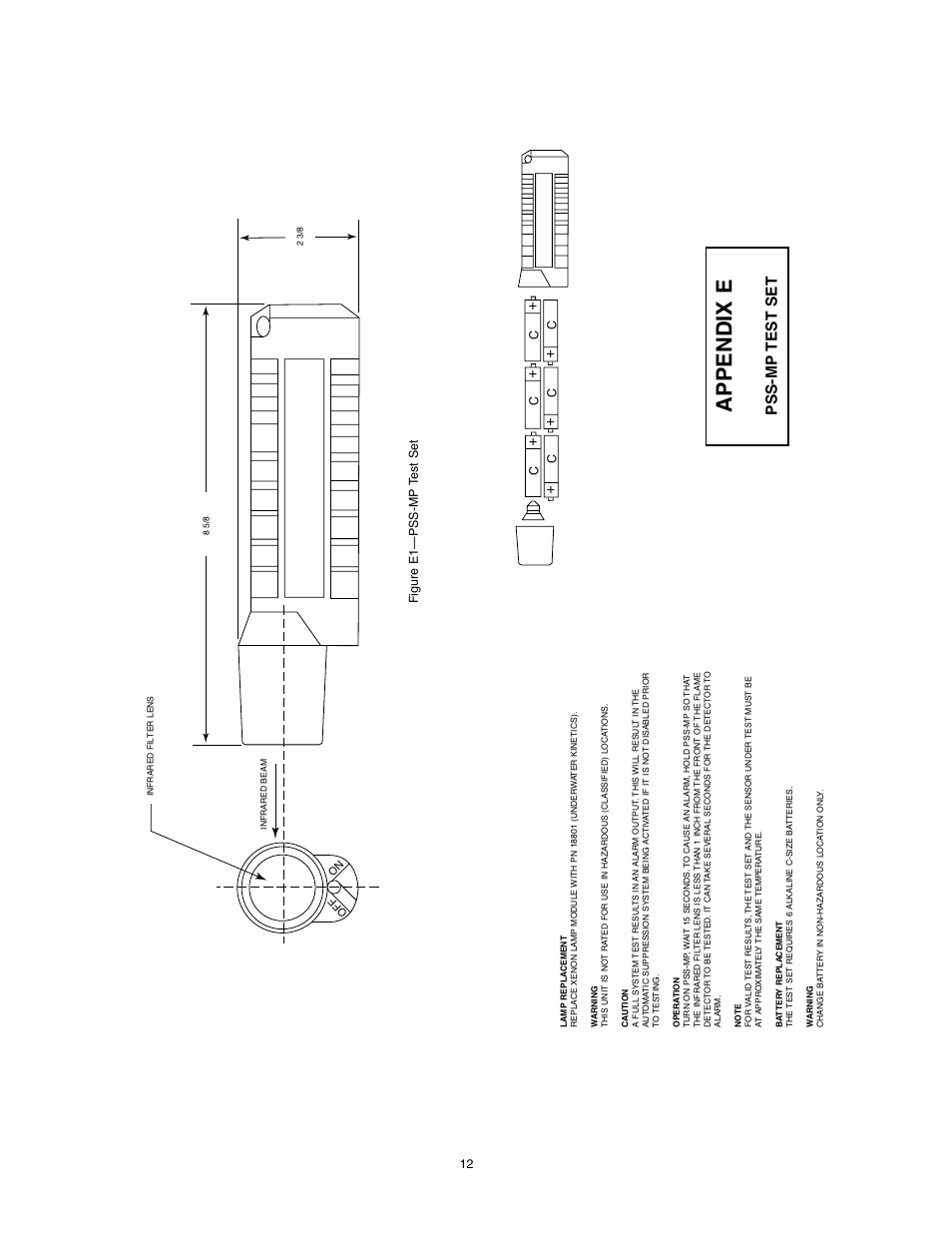 Appendix e, Pss-mp test set | Det-Tronics PM-5MP & PM-5MP+ Dual Spectrum IR Flame Detector User Manual | Page 14 / 15